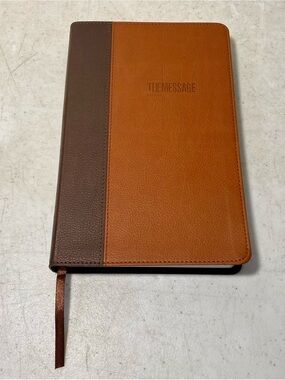 The Message Bible Brown / Saddle Tan Leather Look Deluxe Gift Eugene H. Peterson